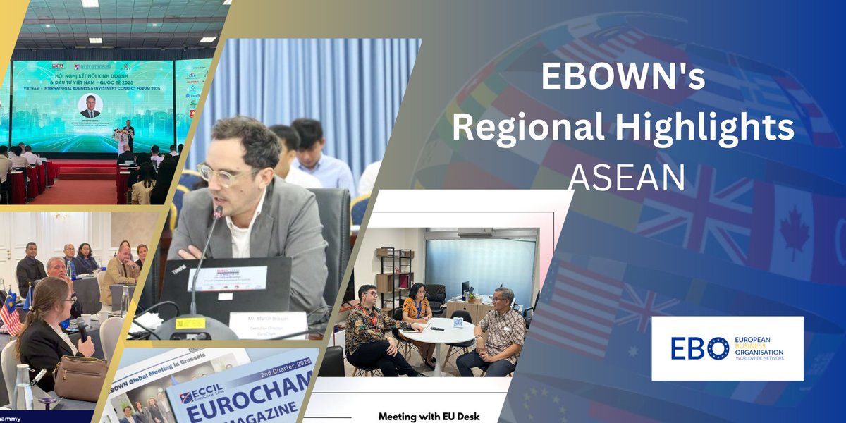 EBOs in ASEAN advanced trade, sustainability, and investment ties—engaging in policy dialogues, EU-FTA consultations, &amp; green growth initiatives. From digital trade facilitation to IP protection and industry surveys, EBOs continue strengthening EU–ASEAN cooperation.