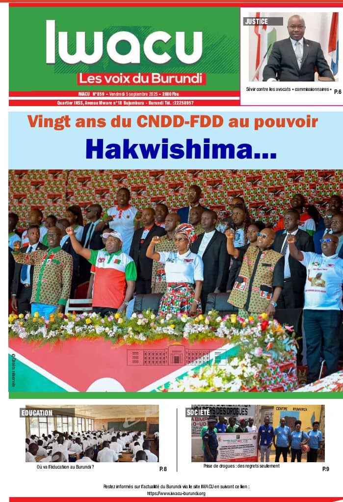 #Burundi: La Une d'<a href="/iwacuinfo/">IWACU Burundi</a> de ce vendredi