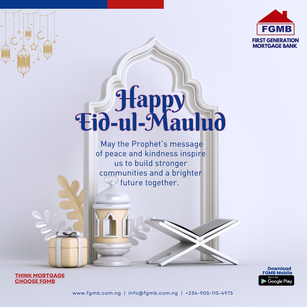 Happy Eid-ul-Maulud. Celebrations. May the teachings and blessings of the Prophet bring us peace, joy and harmony.

Think Mortgage 
Choose FGMB 

#fgmb #eidulmaulud #eidmubarak #eidelmaulud #eidcelebrations #happyholidays #tgif