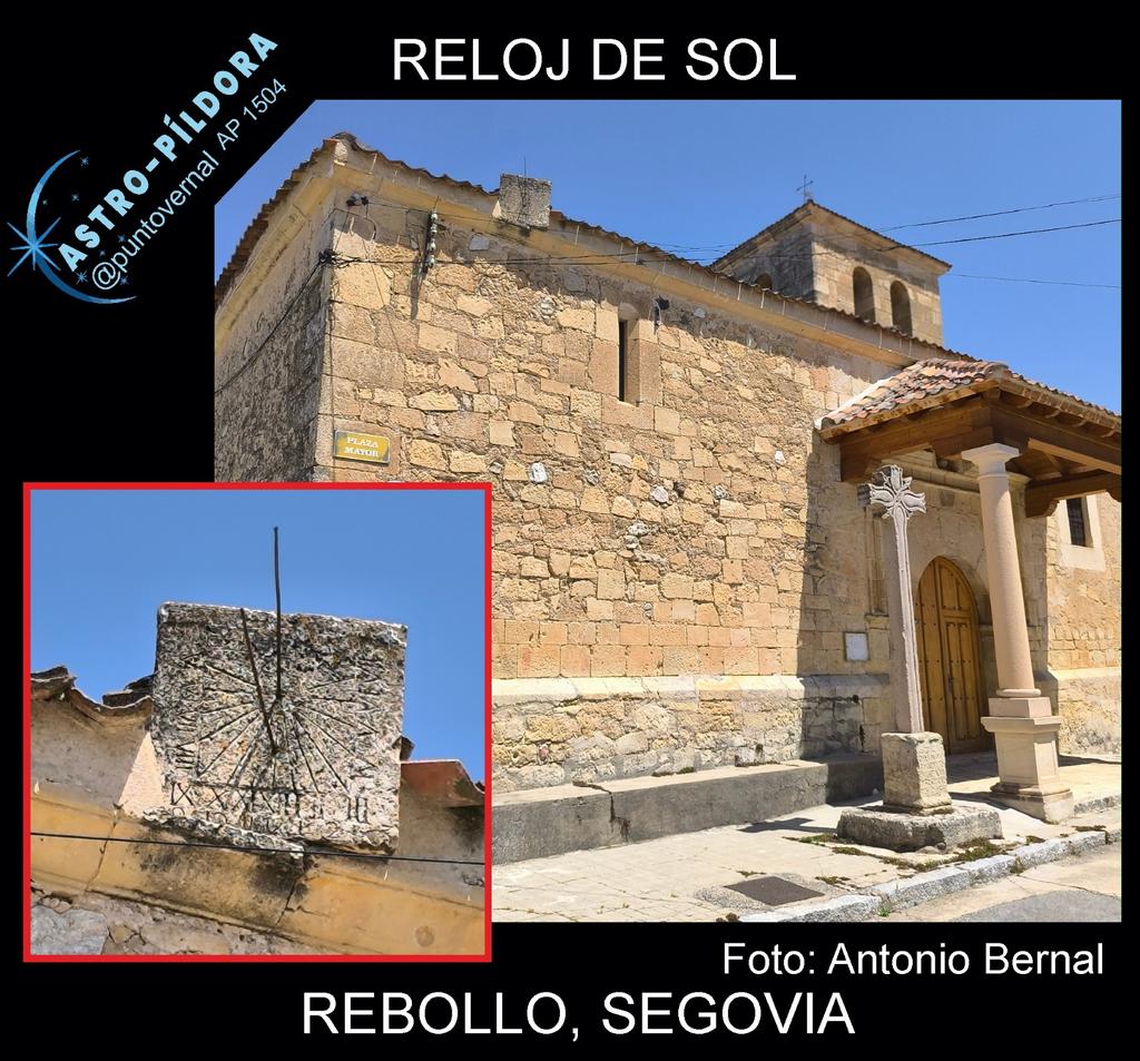 La iglesia de este pequeñísimo pueblo (74 habitantes) tiene dos relojes superpuestos. Uno de ellos marca los rezos y el otro las horas. En este último el estilete no debería ser perpendicular a la carátula