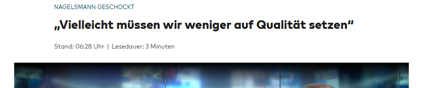 sma_nordlicht's tweet photo. Der Witz ist gut, Nagelsmann: "Vielleicht müssen wir weniger auf Qualität setzen"...🥳 
Welche Qualität meint er? Rüdiger, die wie ein F-Klasse-Spieler vorgeführt wurde? Oder Woltemade, der immerhin zwei mal durch Zufall seinen Kopf an den Ball gebracht hat?🤡
#SLOGER https://t.co/nGRXdFV7nJ