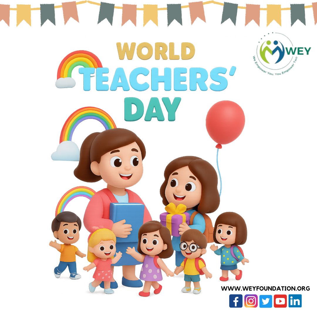 Happy Teacher’s Day!
WEY Foundation wishes all teachers &amp; Students a heartfelt- Happy Teacher’s Day!
Your guidance, wisdom, and dedication inspire generations.
Thank you for shaping the future with knowledge and love. 
#HappyTeachersDay #TeachersDay #WeyFoundation #ShirinAggarwal