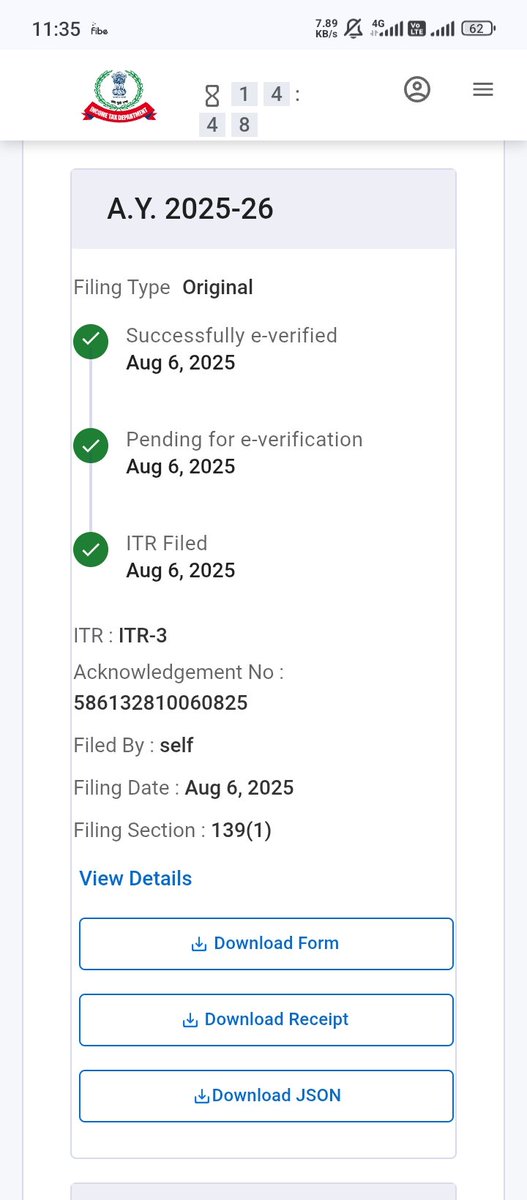201555_ali's tweet photo. Hello @IncomeTaxIndia I have filed my ITR 3 month back but no refund received yet. Grievance also raised but no response. Return filed on Aug 6. It has been almost 1 months @IncomeTaxIndia https://t.co/Y4eV7G3fN9
