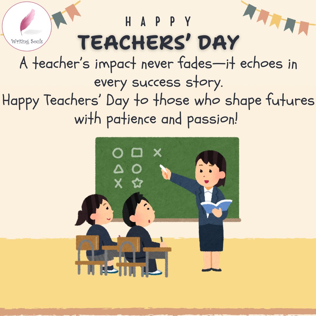 writing_souls's tweet photo. Behind every successful student is a teacher who believed in them first.
.
.
.
.
.
#writingsouls #booklover #readingcommunity #TeachersDay  #teacher #HappyTeachersDay https://t.co/dHiFakdSaz