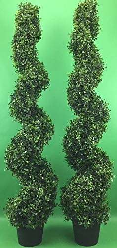 Arcadia Silk Plantation 2 Pre-potted 4 Feet 2 Inches Spiral Boxwood Artificial Topiary Trees in Plastic Pot

 Rating ⭐ : 4.7
 Check Amazon price &gt;&gt; 🔗 : amzn.to/3pl63o2