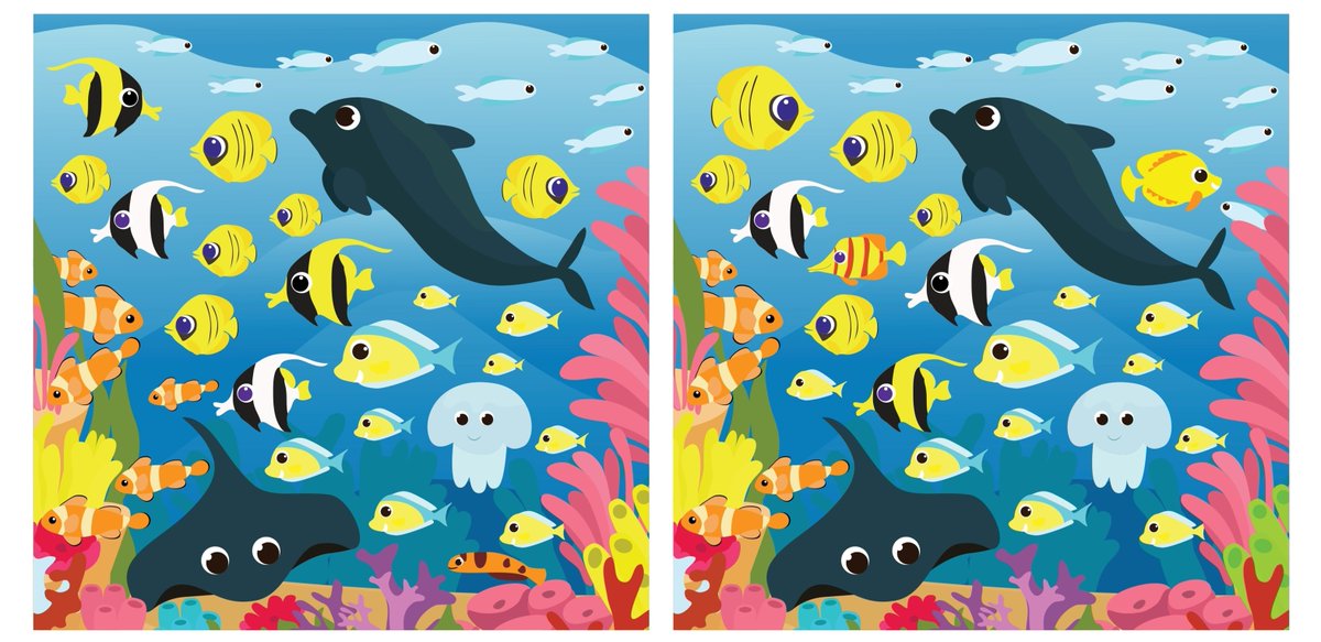 Santen_Eye's tweet image. 間違い探し👀

よ～く見てみてください🔍
左右の絵には10個の違いがあります💡
全部見つけられた人は、いいねで教えてください！

#まちがいさがし #Santen #目の健康