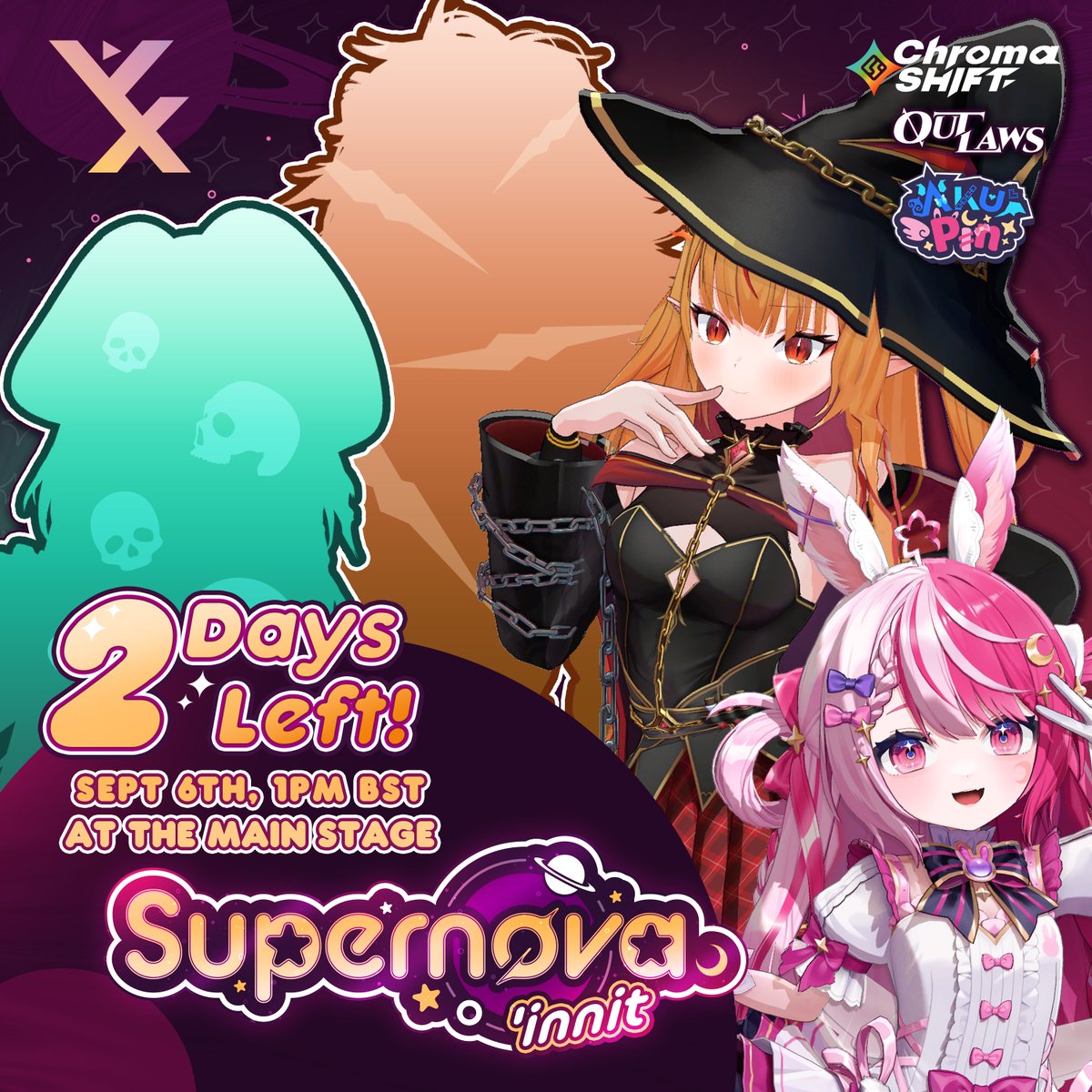 Get ready to see us in 2 days in Birmingham for our 3D concert, Supernova 'innit! 🪐 We'll be on the main stage at <a href="/Vtuber_Expo/">VeXpo!</a> on September 6th at 1PM BST!