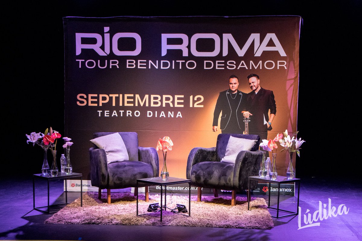 Lúdika (@ludikagdl) on Twitter photo #Conciertos
Después de su rotundo sold out en la CDMX, el dúo de pop mexicano <a href="/RioRomamx/">Río Roma</a> llega este viernes 12 de septiembre al <a href="/teatrodiana/">Teatro Diana</a> de Guadalajara 🥀
No te pierdas este inigualable tour 👌🏻
Presenta <a href="/ocesa_total/">Ocesa Total</a>
🎟️🎟️ vía <a href="/Ticketmaster_Me/">Ticketmaster México</a>
📸 <a href="/soyzali/">Soy Zali</a> #Conciertos
Después de su rotundo sold out en la CDMX, el dúo de pop mexicano <a href="/RioRomamx/">Río Roma</a> llega este viernes 12 de septiembre al <a href="/teatrodiana/">Teatro Diana</a> de Guadalajara 🥀
No te pierdas este inigualable tour 👌🏻
Presenta <a href="/ocesa_total/">Ocesa Total</a>
🎟️🎟️ vía <a href="/Ticketmaster_Me/">Ticketmaster México</a>
📸 <a href="/soyzali/">Soy Zali</a>