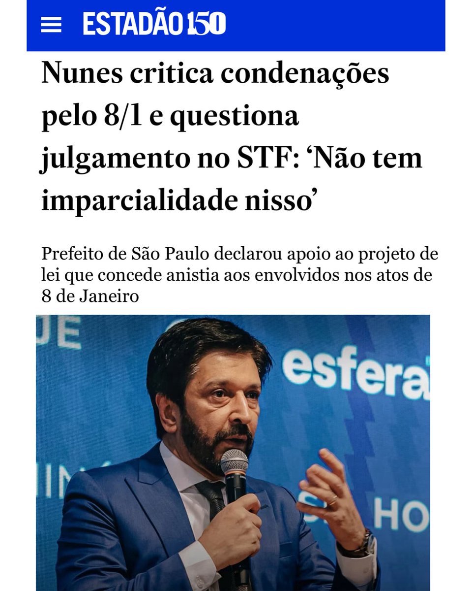 Eduardo Bolsonaro🇧🇷 (@bolsonarosp) on Twitter photo Poderia fazer vista grossa, mas está usando os espaços que tem para vocalizar o certo. Meus aplausos ao Prefeito <a href="/ricardo_nunessp/">Ricardo Nunes</a> 👏👏👏 Poderia fazer vista grossa, mas está usando os espaços que tem para vocalizar o certo. Meus aplausos ao Prefeito <a href="/ricardo_nunessp/">Ricardo Nunes</a> 👏👏👏