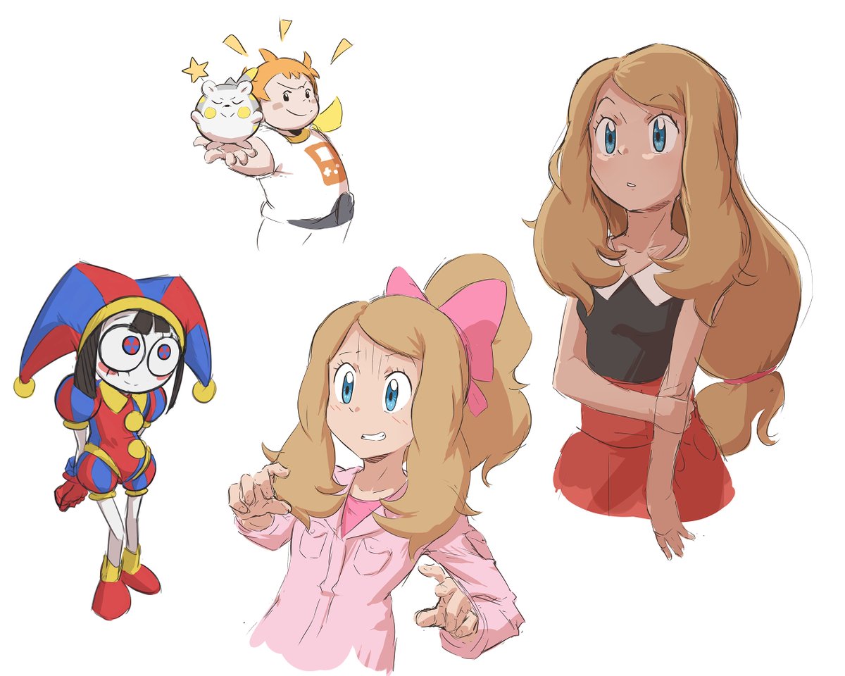 Here, have some pokemon sketches and... a Pomni?