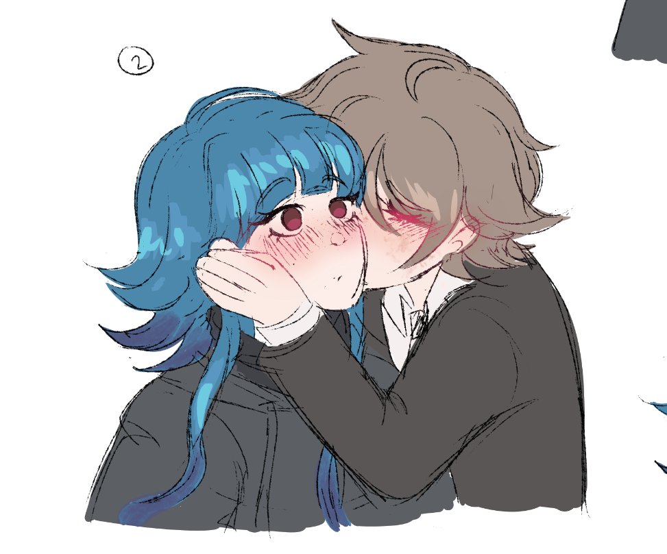 hasegawa kiss for kamimura!! the people of tumblr really seemed to like  this one \u003c3 (2/5) #hasemura #tetropink #tetrotwt, image size:973x809