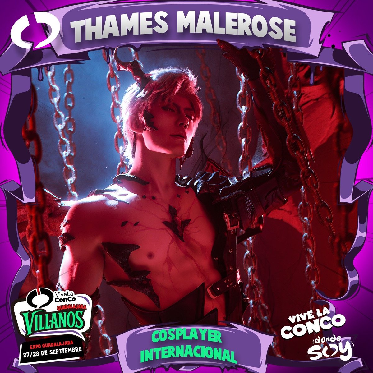 Lúdika (@ludikagdl) on Twitter photo #ViveLaConco
La edición #Villanos de <a href="/vivelaconco/">ViveLaConCo</a> trae a #ExpoGuadalajara al cosplayer internacional <a href="/thames_malerose/">Thames Malerose</a>
Tu oportunidad imperdible de conocerlo es este próximo 27 y 28 de septiembre
🎟️🎟️ en vivelaconco.com
+ Info en nuestra web
Link en Bio 🌐 #ViveLaConco
La edición #Villanos de <a href="/vivelaconco/">ViveLaConCo</a> trae a #ExpoGuadalajara al cosplayer internacional <a href="/thames_malerose/">Thames Malerose</a>
Tu oportunidad imperdible de conocerlo es este próximo 27 y 28 de septiembre
🎟️🎟️ en vivelaconco.com
+ Info en nuestra web
Link en Bio 🌐