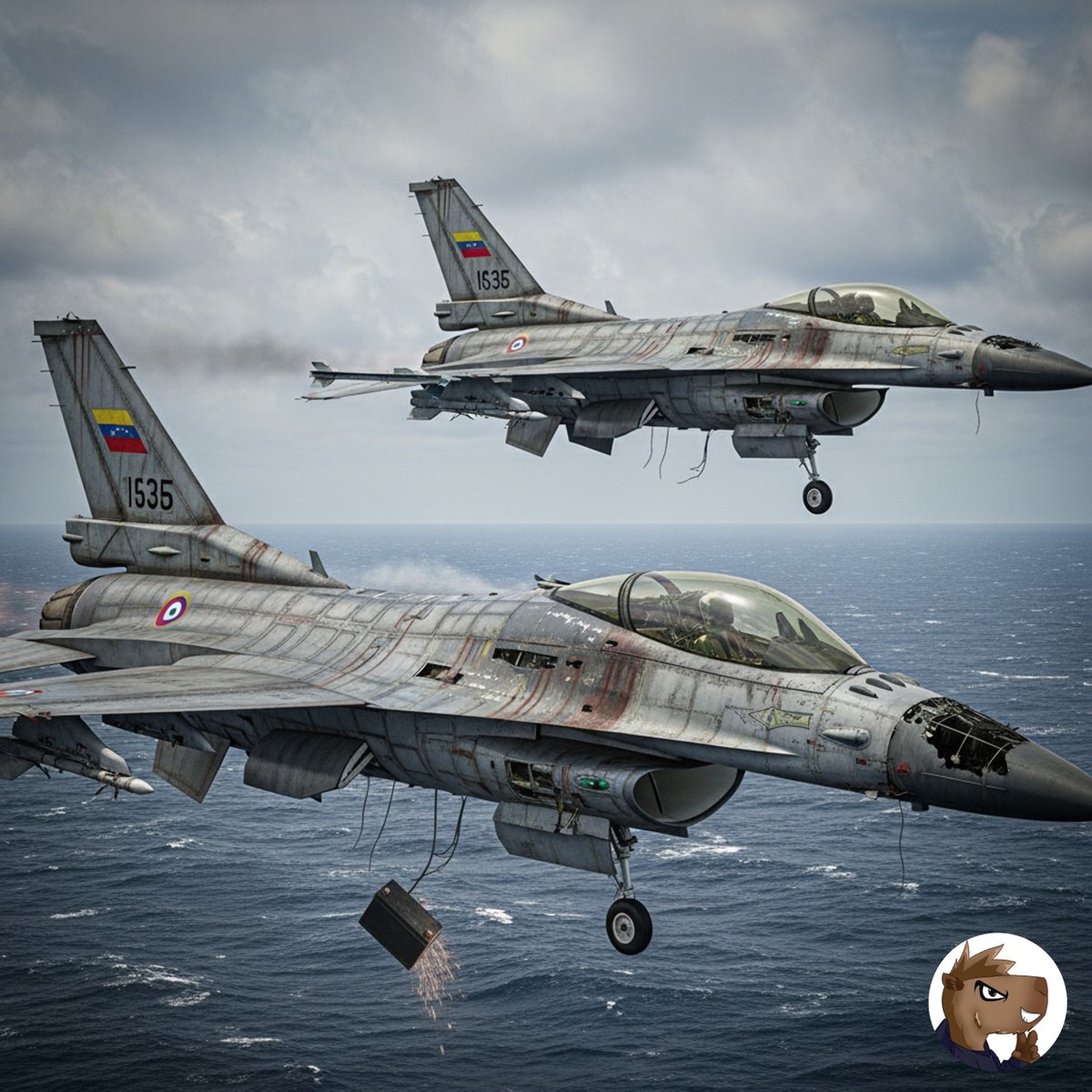 ⚠️URGENTE⚠️ El conflicto puede estallar en cualquier momento! Por un momento los Norteamericanos pensaron que los F-16 Venezolanos les estaban lanzando bombas, pero fue que a uno de los aviones se le cayó la batería