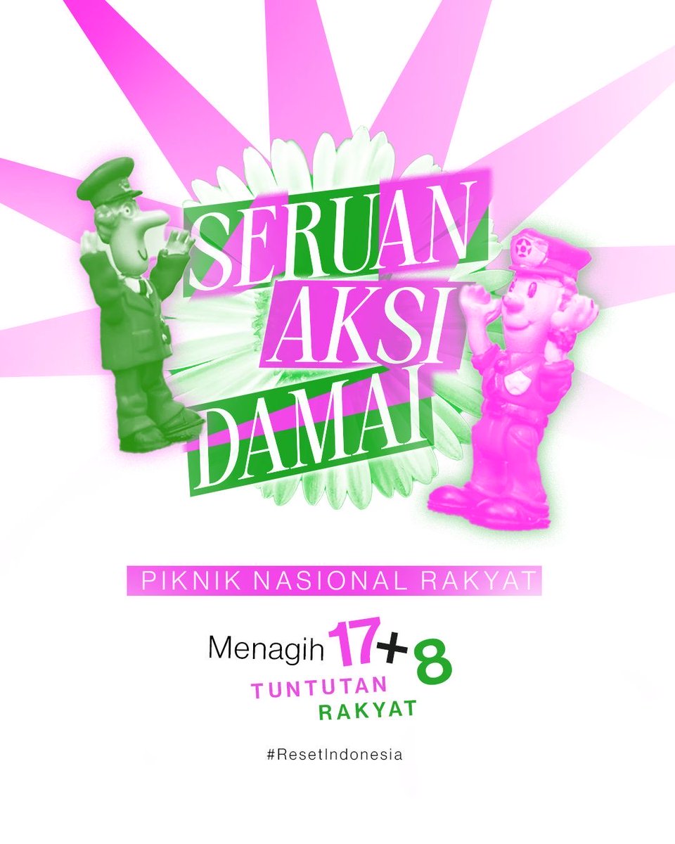 barengwarga's tweet image. Ajakan Aksi Damai dari temen-temen UNPAD 

Mumpung libur, buat warga yang mau dateng menghadiri undangan temen-temen UNPAD. Hari ini, Jumat, 5 September 2025. Mulai jam 13.00 - 16.30 di DPR RI.

Jangan lupa pakai pakaian colorful ya (Utamanya Hero Green, Brave Pink, dan…