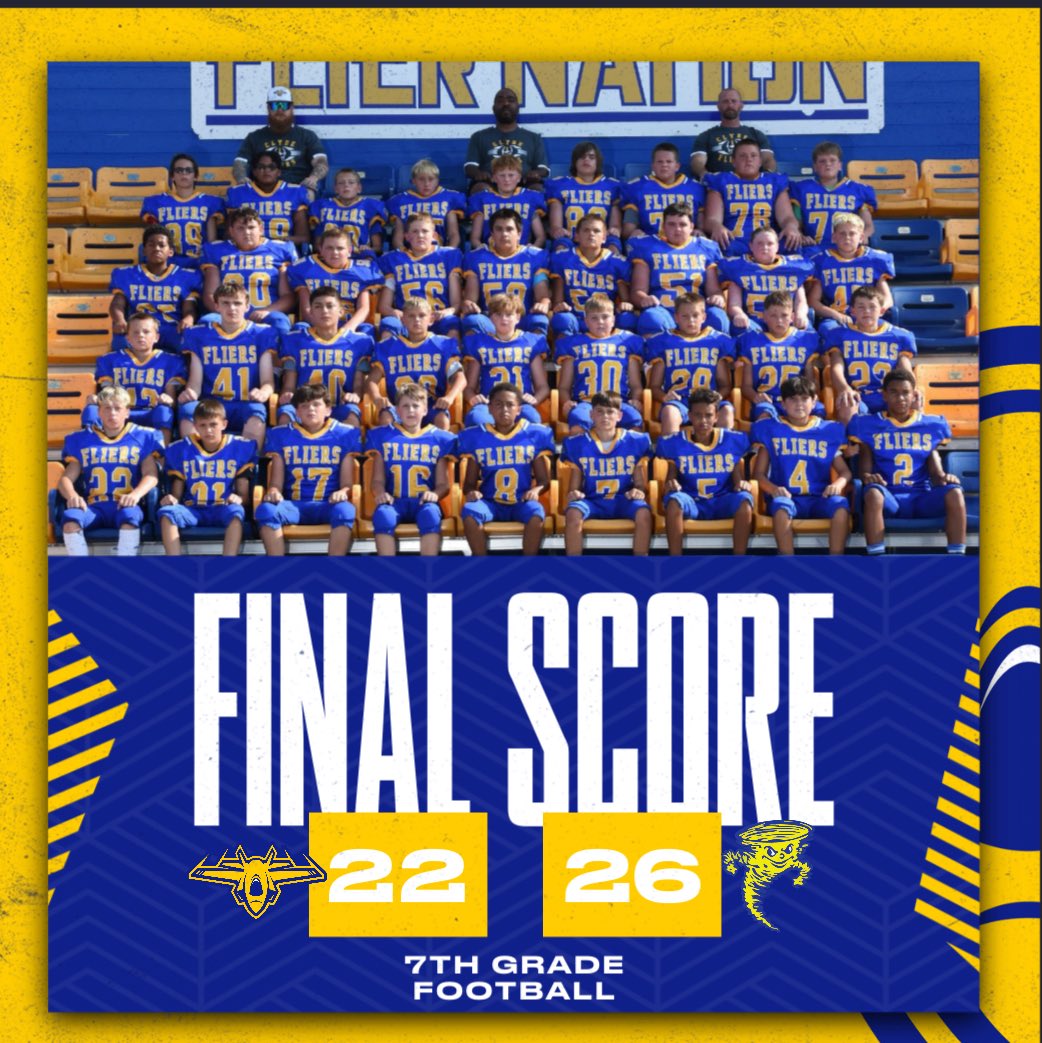 Tonight the MMS Flier football teams were in action taking on the Tiffin Columbian Tornadoes. The Fliers earned a split on the night with the 8th grade picking up a big win and the 7th grade dropping a close game. Great job Fliers!