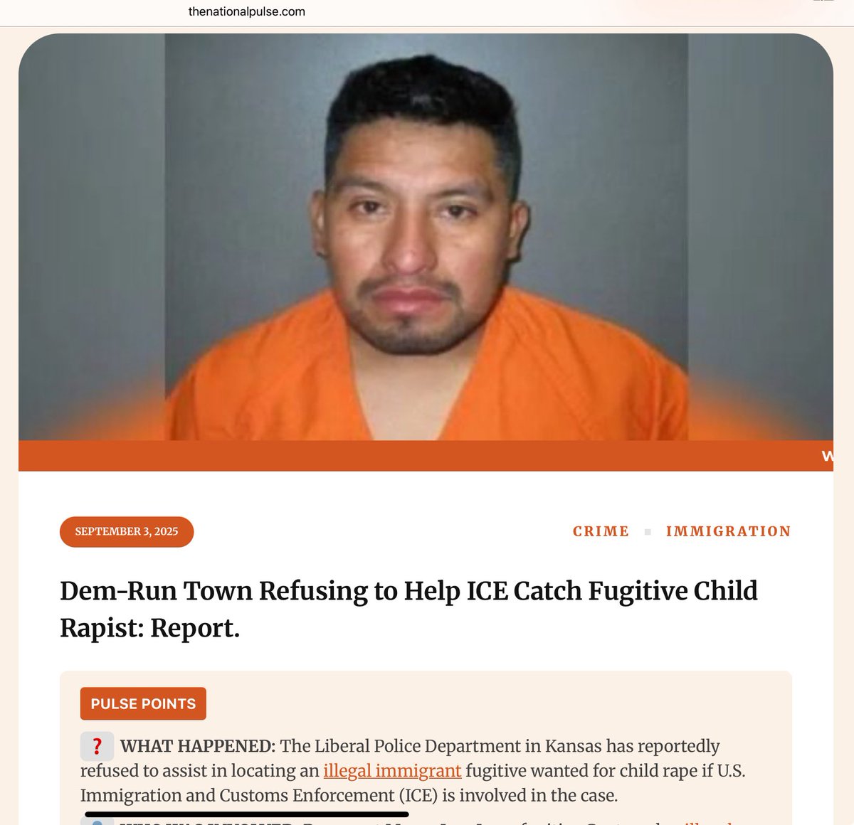 Democrats ruin small towns too.  Liberal, KS won’t even let ICE help them hunt down a child rapist because he is an illegal alien and the illegal lien child rapist demographic is an important voter block to Democrats.