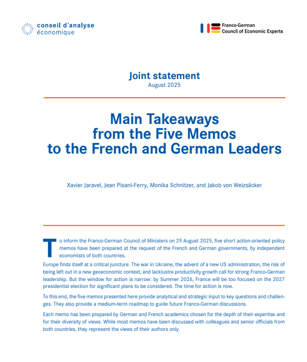 RnaudBertrand's tweet photo. This is interesting: the French and German governments jointly appointed a group of leading economists from both countries (within the so-called "Franco-German Council of Economic Experts") to draft a series of 5 memos on how to revive the EU economy.

Some of their recommendations are what you'd expect but some are more surprising. 

Probably the most unexpected ones are those that pertain to China (one of their 5 memos is entirely dedicated to China: https://t.co/nQOzc2jrWW), and those in particular:

1) They recommend a significant opening of the EU market to Chinese imports, to a far greater extent than is already the case.

As they explain in the memo, there is a large number of sectors (such as "most consumer goods, many electronics goods as well as household appliances, but also solar panels and low-tech green equipment") where European industry has almost entirely disappeared and where revival "seems unlikely as industries are mature", and therefore barriers to entry and tariffs serve as nothing more than a hidden tax on EU consumers. 

Their recommendation in those cases is "to let European buyers reap the benefits of low Chinese prices" in order to improve their purchasing power and living standards, while redirecting scarce resources and political capital toward defending sectors where Europe still has competitive advantages and genuine prospects. 

For instance there's no point defending the EU solar panel industry when it's a) a lost cause and b) results in more expensive solar panels for consumers, thereby deteriorating their purchasing power and making the energy transition slower and costlier. Makes sense to me.

2) For "important sectors where Europe lags technologically," they recommend "welcoming Chinese foreign direct investment in Europe, preferably linked to technology transfers and joint ventures"

Which is quite funny, as this is basically a recommendation to out-China China 😅 

It's also incidentally a validation of China's own long-standing strategy, even though many EU countries have been bashing it for decades... As well as a recognition (not that anyone did not know that already) that there has been a complete reversal of the dynamics from two decades ago: the EU are now the ones seeking knowledge transfers from China.

The authors are of course well aware of this since they write that "such a strategy would leverage access to the European market in similar ways China did it in the 2000s, would avoid costly industrial policy experiments and ensure that EU companies continue face up to international competition."

Doesn't look like such a bad idea anymore now that the EU is in China's position, does it? 😉

There is also an entire memo on defense, or more precisely "Economic Principles for European Rearmament" (link: https://t.co/CjDp7M49Bg) in which they're surprisingly open about the strategic foolishness of Europe's near-total dependence on America, calling Europe's de-risking from the U.S. an "urgent political priority" given the "decline in confidence in transatlantic security guarantees."

As such they recommend developing "independent European capacities and deterrence" in parallel to "integrated NATO defence planning". 

The latter point is particularly significant because it concretely means that their recommendation is that Europe should "urgently" prepare for a post-NATO or NATO-without-America future.

Those of you who have been following me for a while will know this is music to my ears. I've been saying for as long as I can remember that NATO and Europe's reliance on the U.S. for its defense is the original sin, and the principal source of Europe's problems. It's just so incredibly obvious: when you outsource your own security to someone else, they have you by the balls (excuse my French), period. It's a protection racket, that's all it is, and the reason why the U.S. can dictate any condition to Europe and they have no other choice but to accept.

It's also, incidentally, the principal cause of the largest war on the European continent since WW2. So much for "protection"... (to be clear, they don't say this in the memo, this is of course my take, and that of pretty much everyone who's studied the origins of the Ukraine war with a modicum of intellectual honesty).

When you think about it it's absolutely insane Europe ever agreed to this arrangement in the first place. To my knowledge there is no other example in history of a polity - especially one such as large as Europe - voluntarily ceding its military sovereignty to a foreign power to such an extent that their "protector" gains complete leverage over the "protected" party's foreign policy and strategic decisions.

It's voluntary colonization, which is properly insane.

Anyhow, glad that France and Germany apparently still have top economists who understand these issues. 

Whether this will be taken onboard by the current generation of unleaders that the EU has at the helm is another question entirely. Given that some of these folks even go as far as calling Trump "daddy," I wouldn't hold my breath...