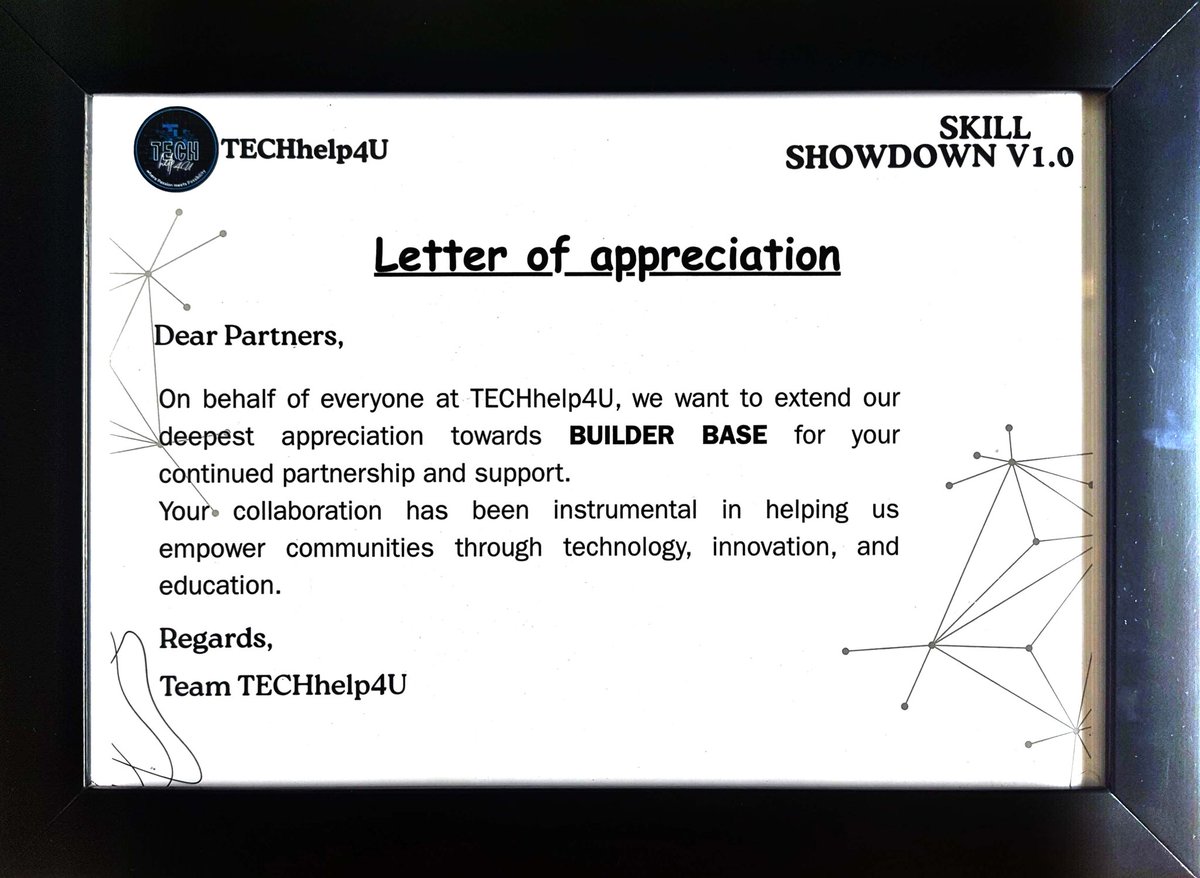 theakhileshwar's tweet image. 🎉 Honored to be part of #SkillShowdown v1.0 as a Community Partner with @theBuilder_base 🚀
Grateful to @TECH_help4U for the recognition &amp;amp; appreciation 🙌

Building communities through tech, innovation &amp;amp; collaboration 💡✨

#BuilderBase #StudentCommunity #TechEvents #OISTBhopal