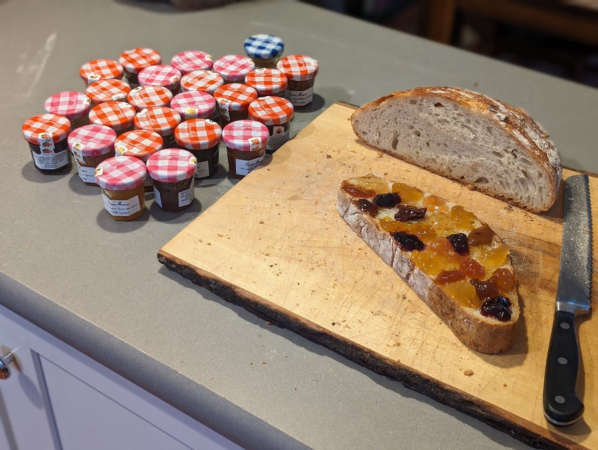 somethings_awry's tweet image. If you&apos;re wondering about the jams, I bake a lot and the bread gets lonely
