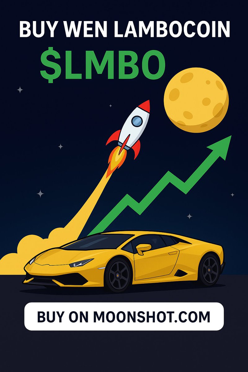 wlmbocoin's tweet photo. HGEwdTWHYaGf9hJszqguPreLzHpWf3fQKNxdakKCmoonππ HODL the dream. Buy the vision.
$LMBO isnβt just a memeβitβs a movement.
Every buy fuels the rocket. Every holder parks a Lambo on the moon. ππ
π Buy now: https://t.co/SAiIrzUWYA
#WenLamboCoin #LMBO #WenLambo #CryptoMeme https://t.co/7nwKO9Dp5V