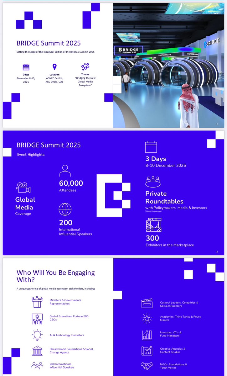 ابتكار بلا حدود…..

#BRIDGE2025 ليس مجرد حدث، بل منظومة عالمية تجمع الإعلام بالتكنولوجيا والدبلوماسية والابتكار.

#AbuDhabi #GlobalMedia #UAE