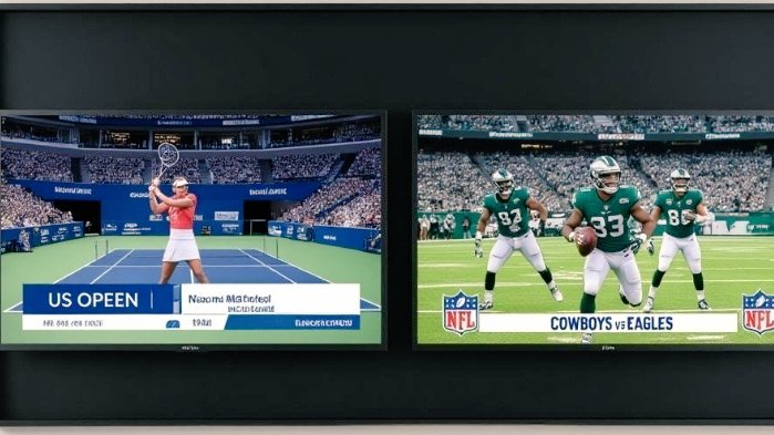 ToronPro's tweet image. It's a two screen night! NFL opener with Cowboys @ Eagles and Naomi making a run at US Open!