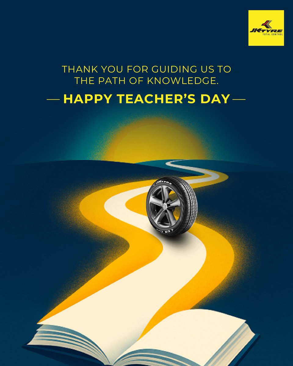 JKTyreCorporate's tweet image. Teachers are the true navigators of life showing us direction, building our strength, and keeping us steady on every curve. 
A heartfelt salute to all our teachers today and always.

#HappyTeachersDay #JKTyre #TotalControl