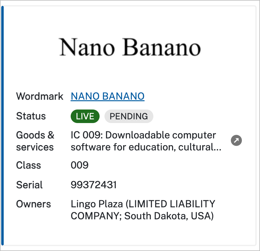 Some dude out there trying to trademark <a href="/NanoBanana/">Nano Banana</a>