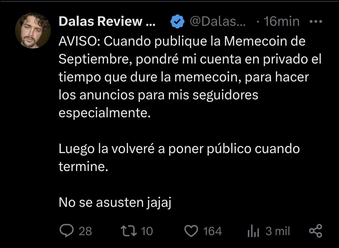⚠️NUEVA ESTAFA⚠️
▪︎ DALAS ANUNCIA QUE PONDRÁ EN PRIVADO SU CUENTA MIENTRAS DURE LA ESTAFA CRYPTO.
