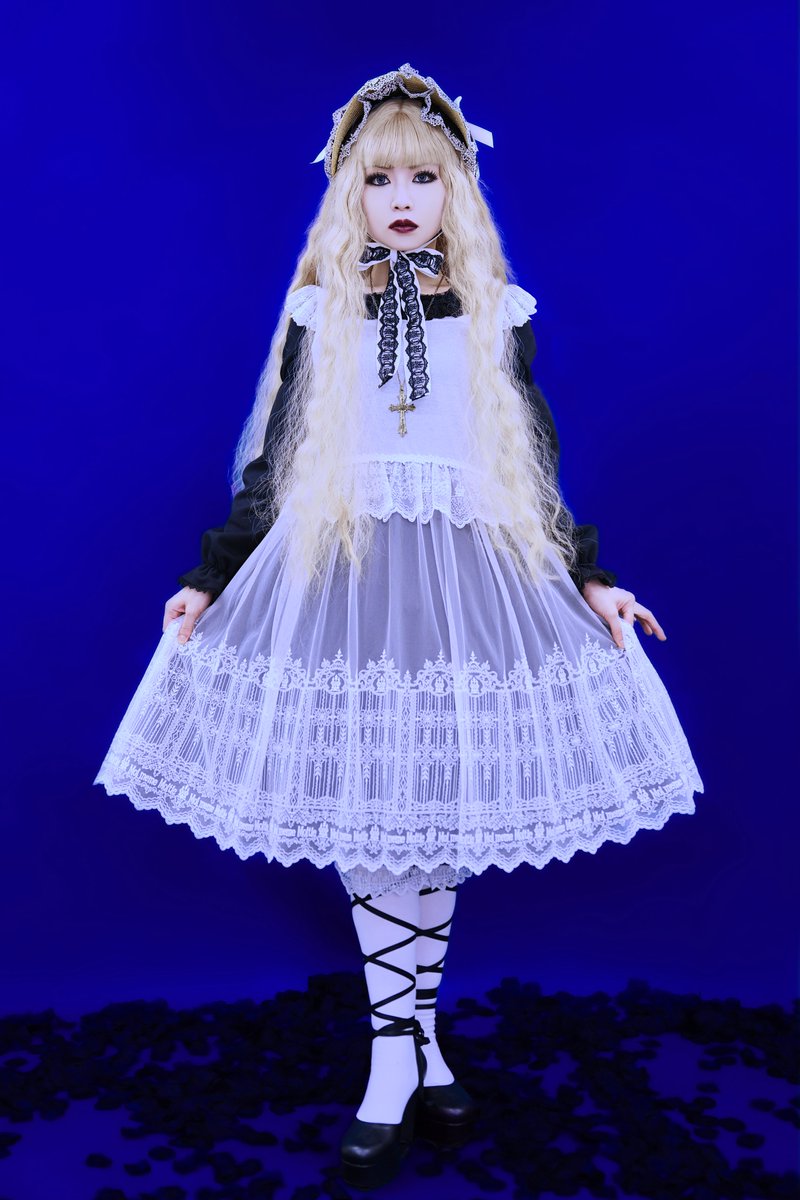新品タグ付き Moitie ディヴァインクロスJSK 白×青 モワティエ Divine Cross JSK | Moi-même-Moitié | Wunderwelt Fleur