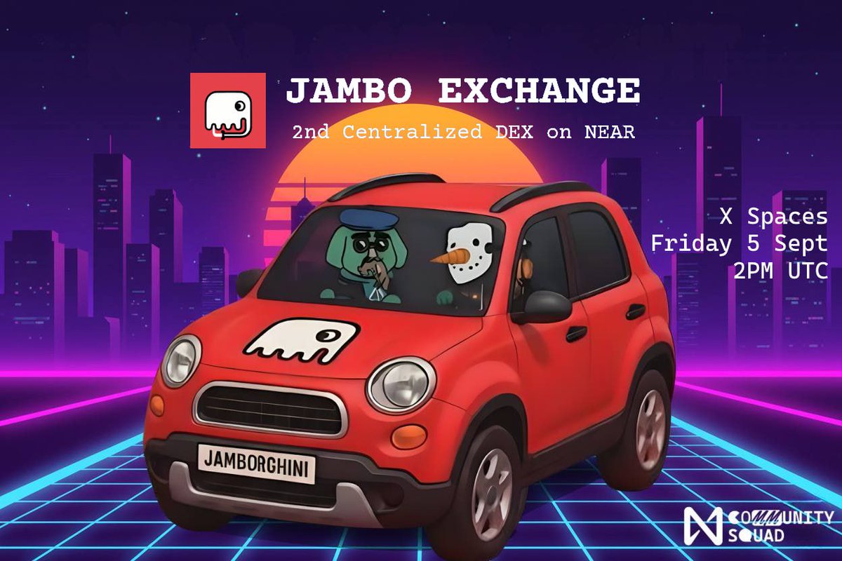 NEAR Quant (@nearquant) on Twitter photo Spaces with Jambo Exchange: The Lore Behind JAMBO
Join us for a fireside chat between <a href="/donamarahp/">Mister</a> & <a href="/marior_dev/">Mario Reder (marior.near)</a> to hear the story behind <a href="/jambo_cs/">JAMBO Customer Support</a>, and why is the community rallying behind this movement 👀
🗓Sept 5 | 2 PM UTC
Set a Reminder 👇 Spaces with Jambo Exchange: The Lore Behind JAMBO
Join us for a fireside chat between <a href="/donamarahp/">Mister</a> & <a href="/marior_dev/">Mario Reder (marior.near)</a> to hear the story behind <a href="/jambo_cs/">JAMBO Customer Support</a>, and why is the community rallying behind this movement 👀
🗓Sept 5 | 2 PM UTC
Set a Reminder 👇
