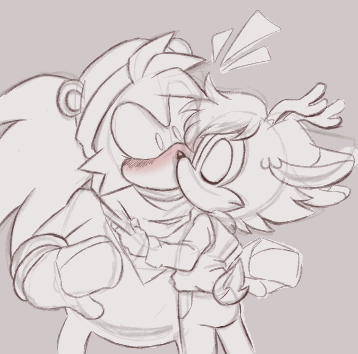 Quick kissy piece between owed art