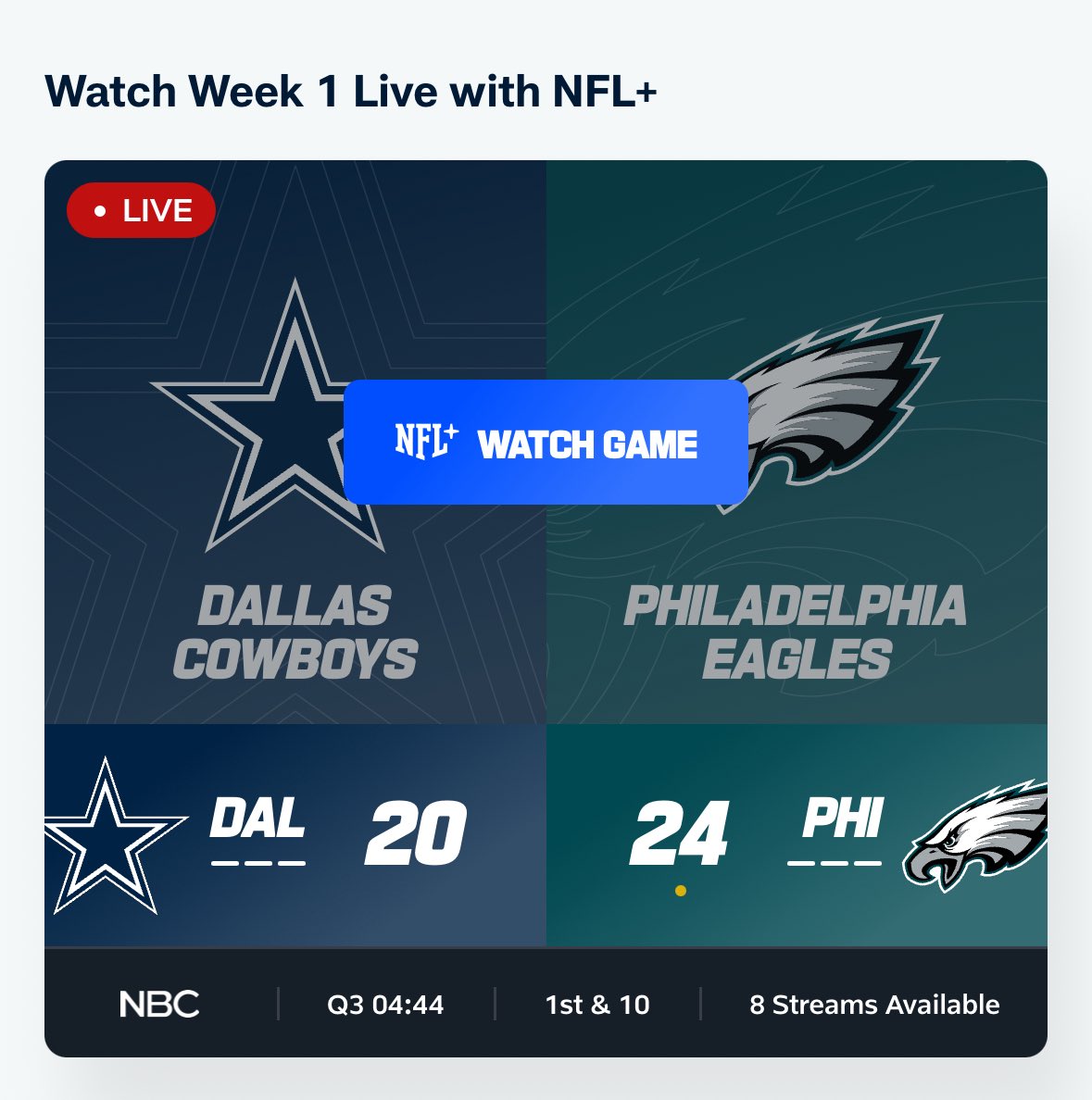 HitaLickPicks's tweet photo. The Cowboys vs Eagles game is in a “lightning weather delay” at the 4:44 mark on Beyoncé’s 44th birthday 

Jay-Z has  album called “4:44” 

Lightning = 44 

Beyonce has a album named “COWBOY Carter” 

LOL rituals insane 😂😂😂💀💀💀 https://t.co/CyNncQqjTC