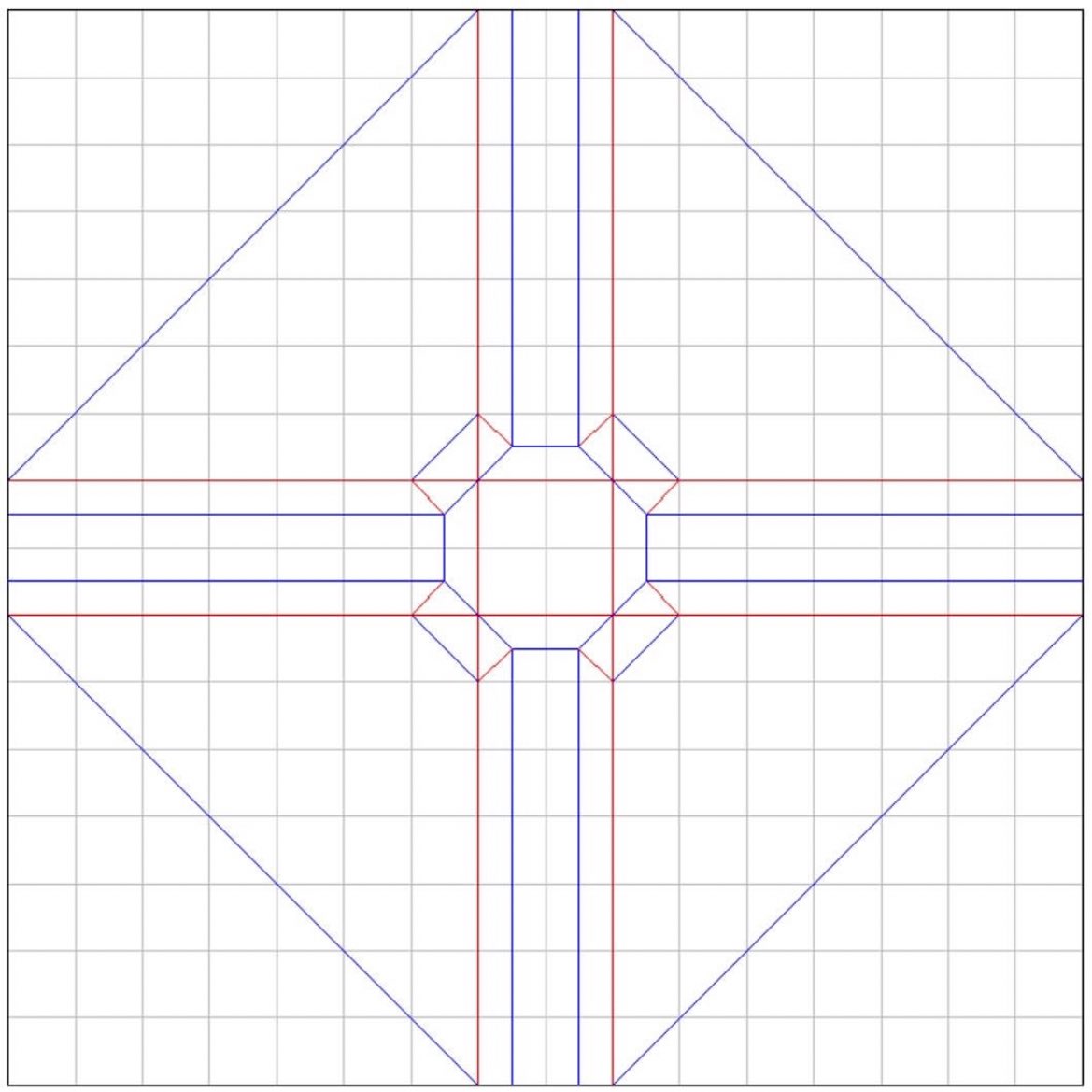 【笠雲のかかった富士山Ver.2/Mount Fuji with a cap cloud】
創作:みっちー
25cm折り紙/不切正方形1枚折り

　雪の積もっているところとそうでないところの境目をこだわりました。宝永山も表現しています。笠雲を綺麗に折るには30cm以上の紙で折った方が良かったかもしれません。

#折り紙作品