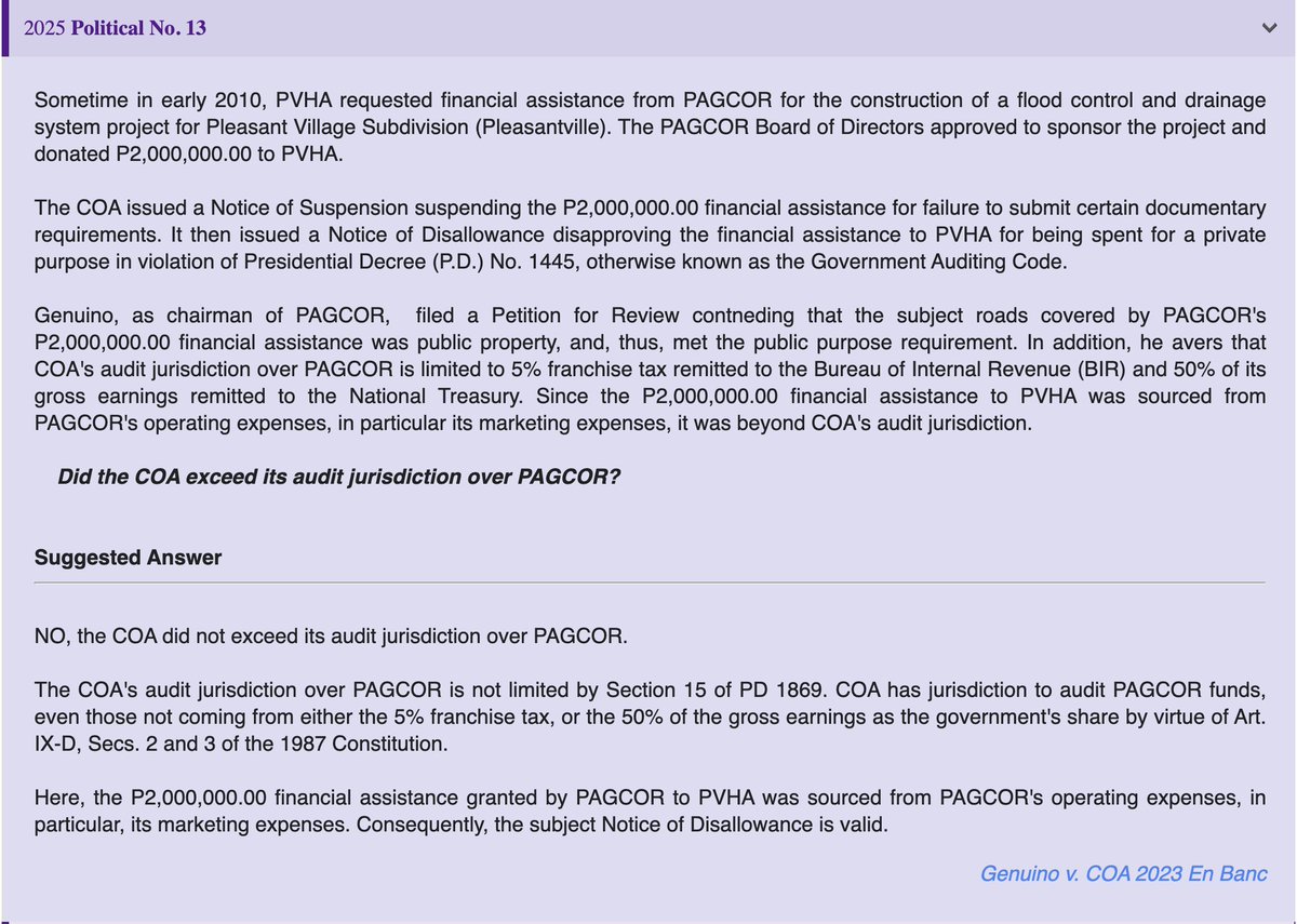 ERRATUM: Please take note of this updated answer for item 13 on Political Law. The previous answer was based on the 2021 Decision that was overturned by this 2023 Decision. The LMTs for Day 1 has been updated.