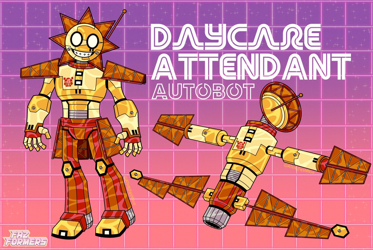 Daycare Attendant (sun) as an Autobot!  

#FNAF #fnaffanart #daycareattendant #Transformers #maccadam
