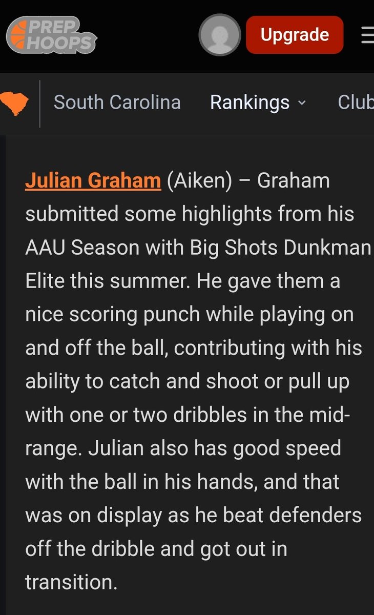 I appreciate the write-up  and I'll be in Rock Hill this weekend for <a href="/PrepHoopsSC/">Prep Hoops South Carolina</a> camp, thanks for the invite
<a href="/BigShotsGlobal/">BIG SH🏀TS</a> <a href="/AndrewBaxleySC/">Andrew Baxley</a> <a href="/smcHoops_/">Small College Hoops</a> <a href="/sceyetesthoops/">South Carolina Eye Test Hoops</a>