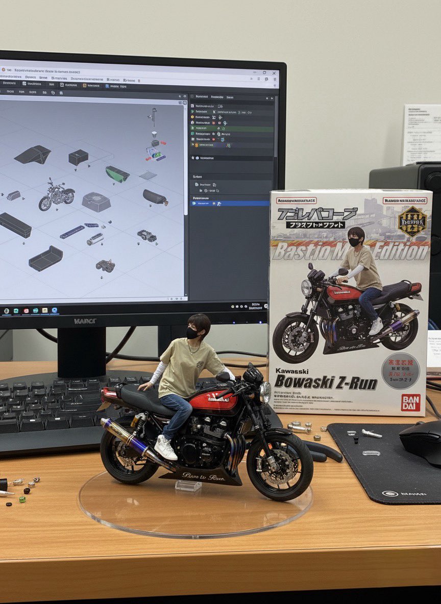 NaturalRoom's tweet photo. あかねのフィギュアいります？🤣www

#AIフィギュア
#kawasaki
#zephyr750final 
#大型バイク女子 https://t.co/a1CeZCdAPf