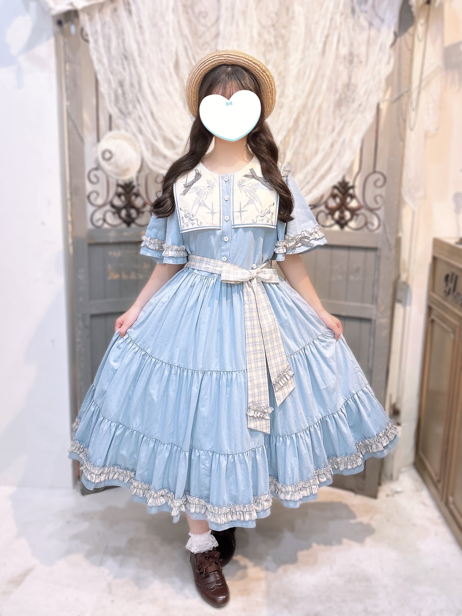 星箱Works カナリアの唄 スクエアカラーワンピース カナリアの唄 スクエアカラーワンピース | HoshibakoWorks