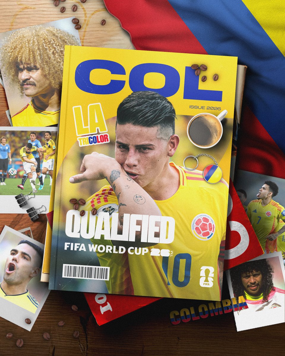 🇨🇴 Colombia tendrá su séptima participación en la #CopaMundialFIFA. 

#Somos26