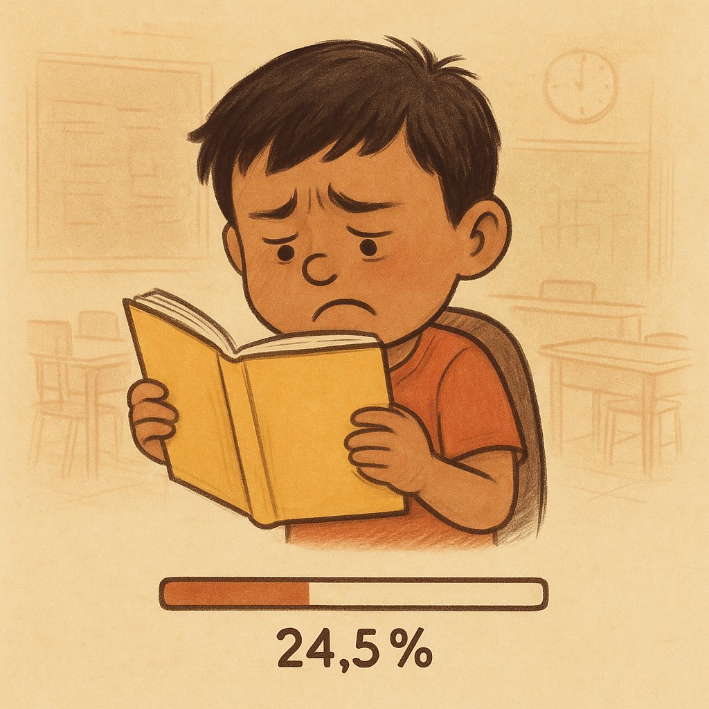Schooldoor_IND's tweet photo. According to ASER 2022, only 24.5 % of Class V students in government schools can read a Class II text. That’s a crisis in learning, not just infrastructure. Together, we must demand change. #LearningCrisis https://t.co/mHaN0kknFO