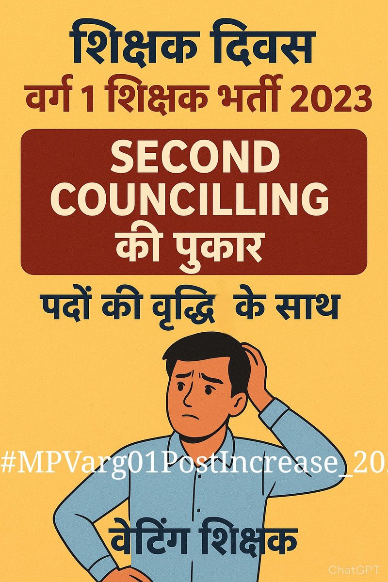 #MPVarg01PostIncrease_2023
<a href="/DrMohanYadav51/">Dr Mohan Yadav</a> <a href="/udaypratapmp/">Uday Pratap Singh</a> <a href="/PMOIndia/">PMO India</a> <a href="/Hkhandelwal1964/">Hemant Khandelwal</a> <a href="/dpradhanbjp/">Dharmendra Pradhan</a>