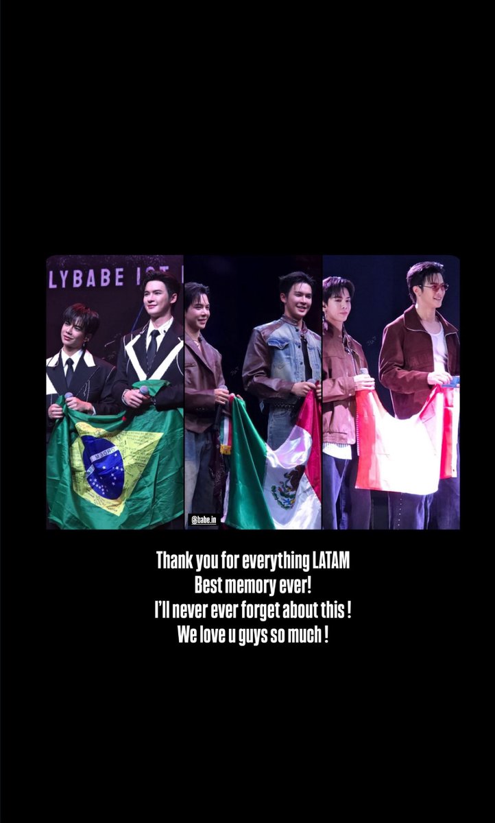 BILLYBABE_OFC's tweet photo. Thank you for everything LATAM best memory ever! I’ll never forgets about this! We love you guys so much.
IGS : bbil1ypn
BILLYBABE IS HOME
#ไทยแลนด์มีบิลลี่เบ้บแล้ว
#LoveYouLatam
#BillyBabe1stPeruFM
#BillyBabe1stBrazilFM
#BillyBabe1stMexicoFM
#BillyBabeFlyToLATAM
#bbil1ypn #babiibabe
#BillyBabe #บิลลี่เบ้บ