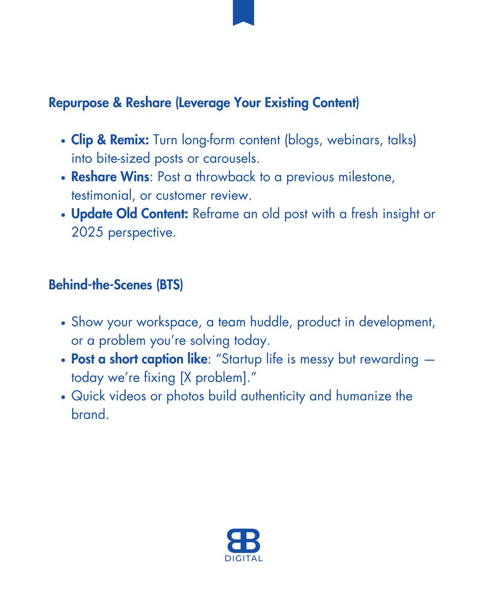 bbaagency_'s tweet photo. The best piece of content is already in your drafts...or just around you.
The first step is to get out of your way and create content that speaks to your experiences and lived truths.
Explore these easy to create tips and watch your social growth spur.
#BBD #BBDigital https://t.co/Xn9nQViPdE