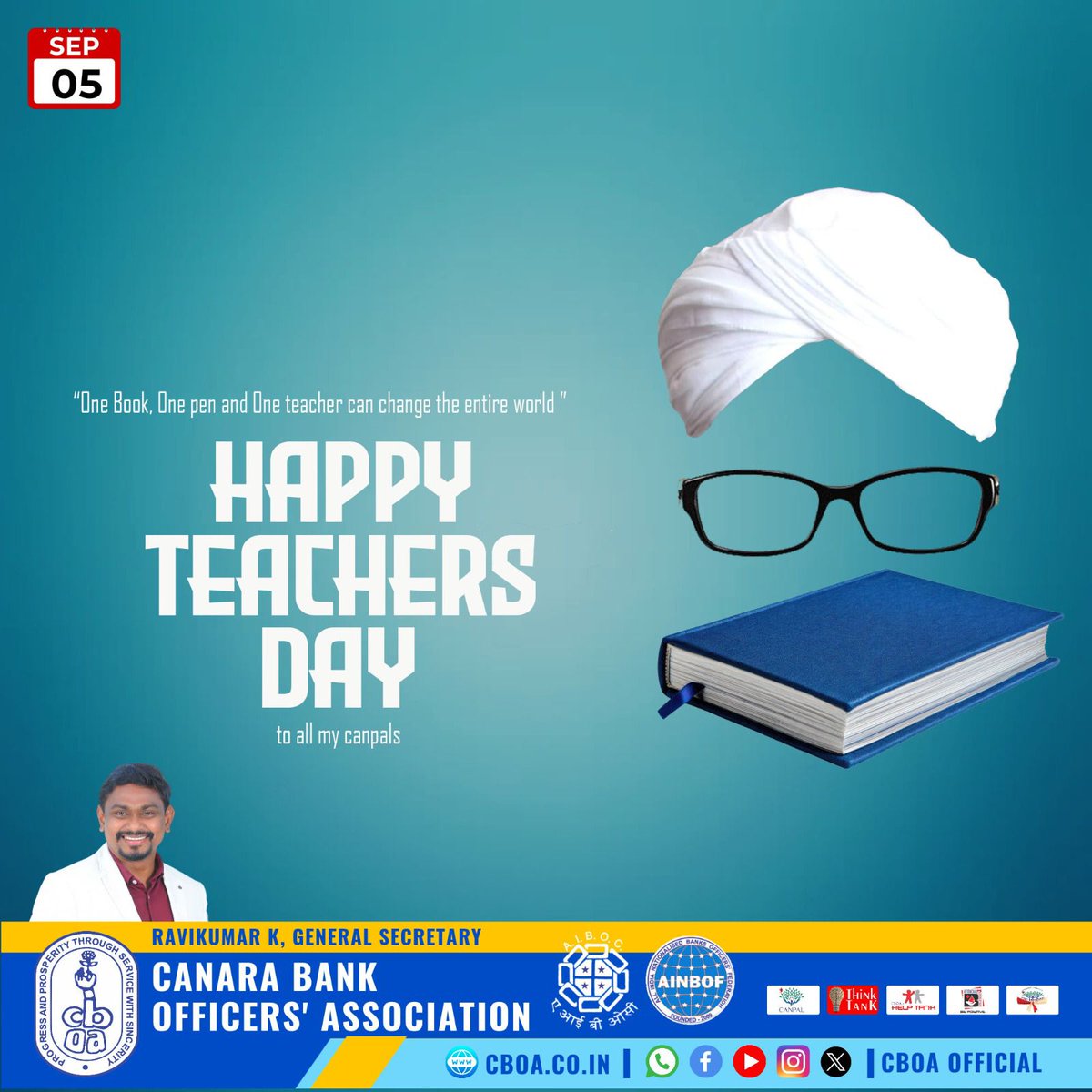 #TeachersDay2025
#CBOATriennial2K25 #AIBOC #AINBOF #CBOA #CanaraBankOfficersAssociation #Banking #Canpals