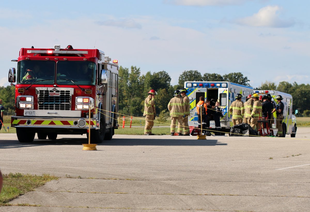 DaveColvinCEM's tweet image. Emergency services responded to a reported hazardous materials incident at the London International Airport as aircraft were arriving for the Airshow London. @CTVLondon2 @LFPress @CTVLondon #mlems @LdnOntFire flic.kr/s/aHBqjCt52S