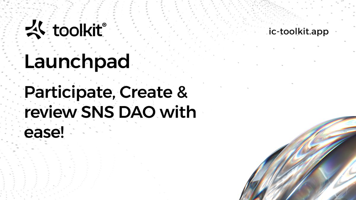 ic_toolkit's tweet image. Have you ever wanted to create an SNS, but been bogged down by the process, $ICP?
With Toolkit Launchpad, SNS Creation is as simple as inputting parameters, sharing a link, and clicking propose!