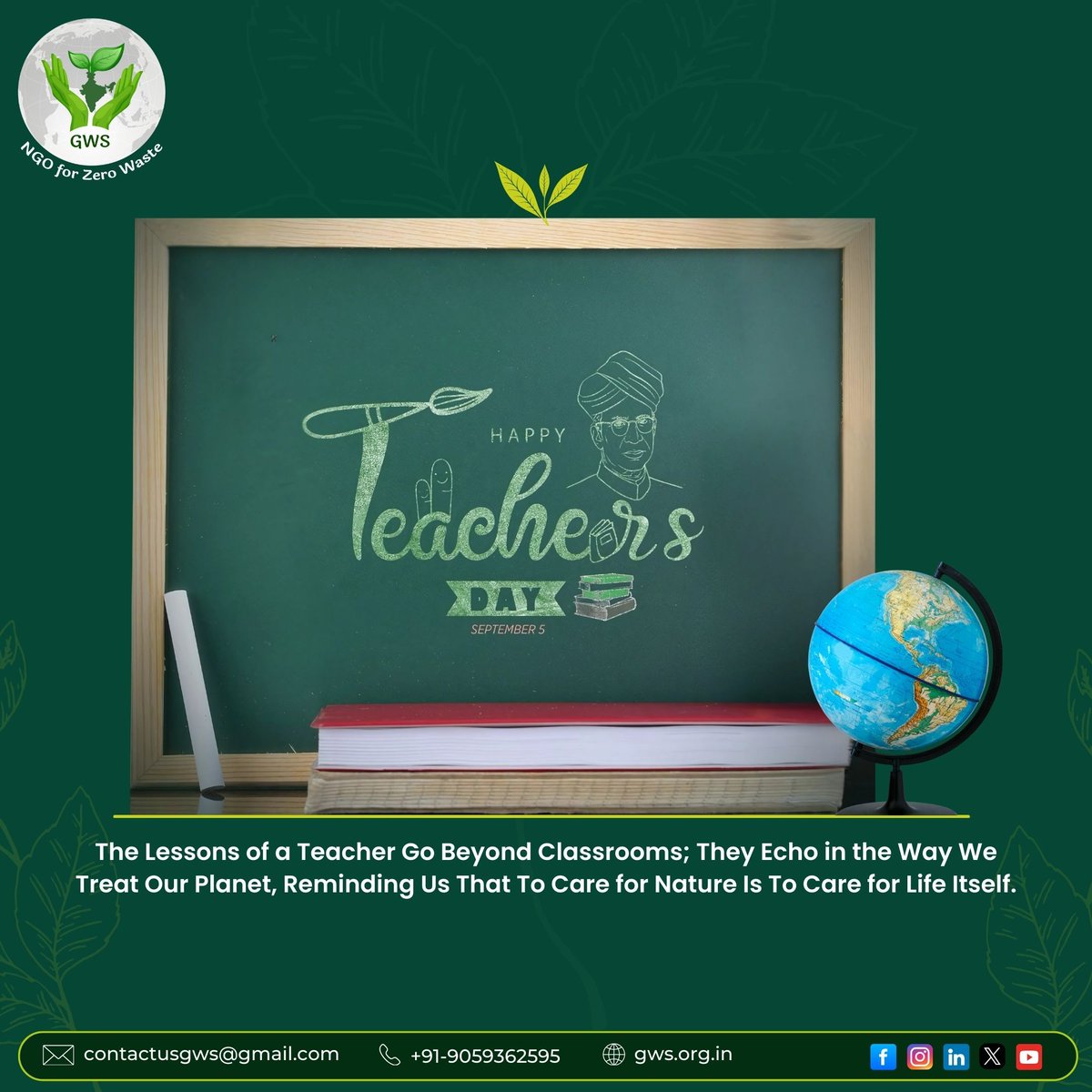 Teachers shape more than young minds — they nurture values that ripple through generations. 🌱 On this Teacher’s Day, we at GWS celebrate not only the wisdom of our gurus but also their unspoken lessons on responsibility, compassion, and care.

Just like a teacher’s guidance