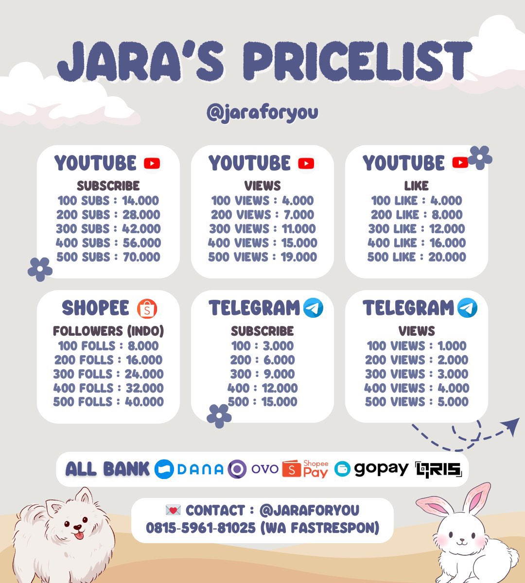 jar! | jual followers like views tiktok ig youtube tweet media