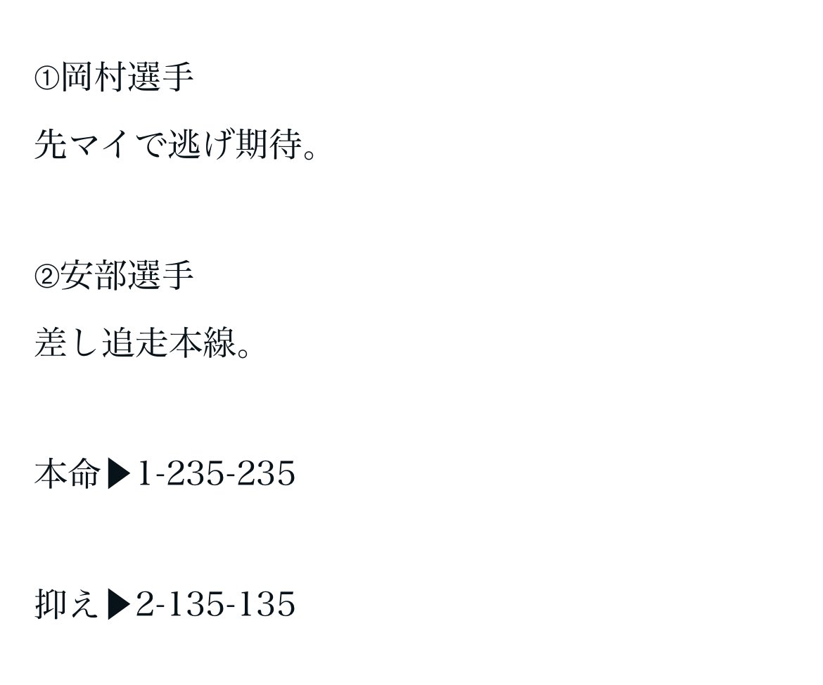 2-1-3  51.6倍🎯

高配当🔥連続的中🎯🎯

ご購読者様おめでとうございます！